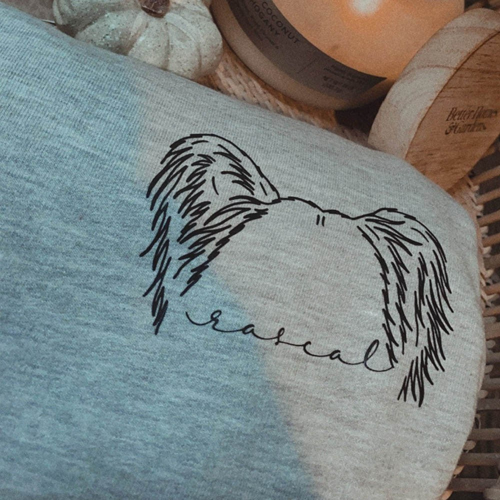 Personalized Embroidered Pet Ear Sweatshirt Gift For Pet Lovers