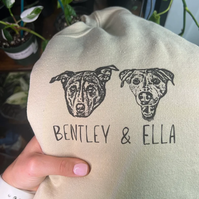 Personalized Embroidered Pet Face and Name Sweatshirt Gift for Pet Lovers