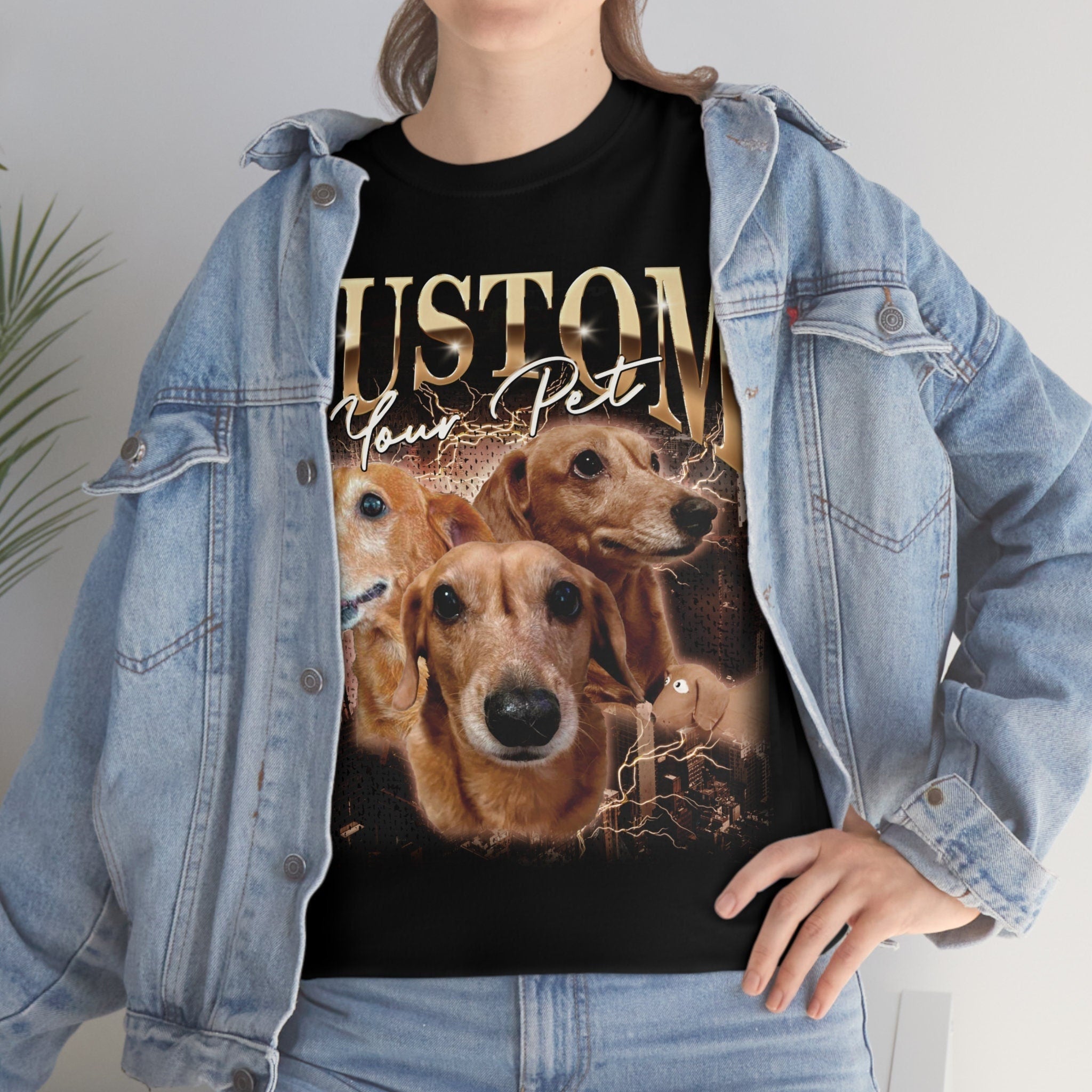 Custom Printing Vintage Hip Hop Vintage T-shirt Sweatshirt for Pet Lovers Couples