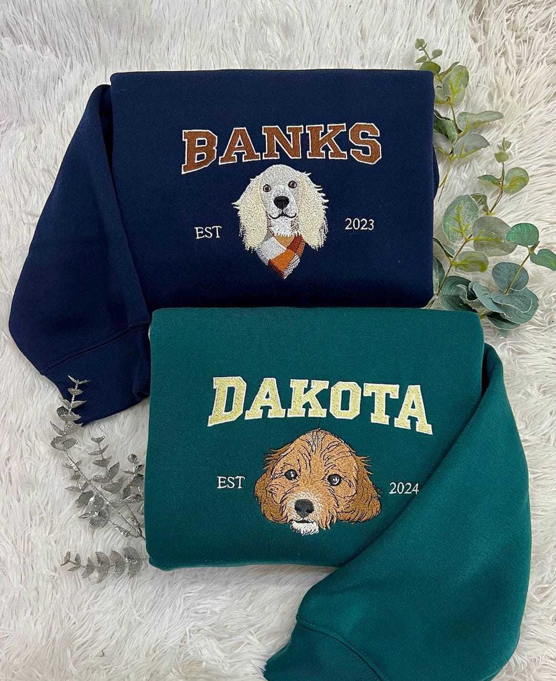 Personalized Embroidered Pet Face and Name Est Sweatshirt for Pet Lovers