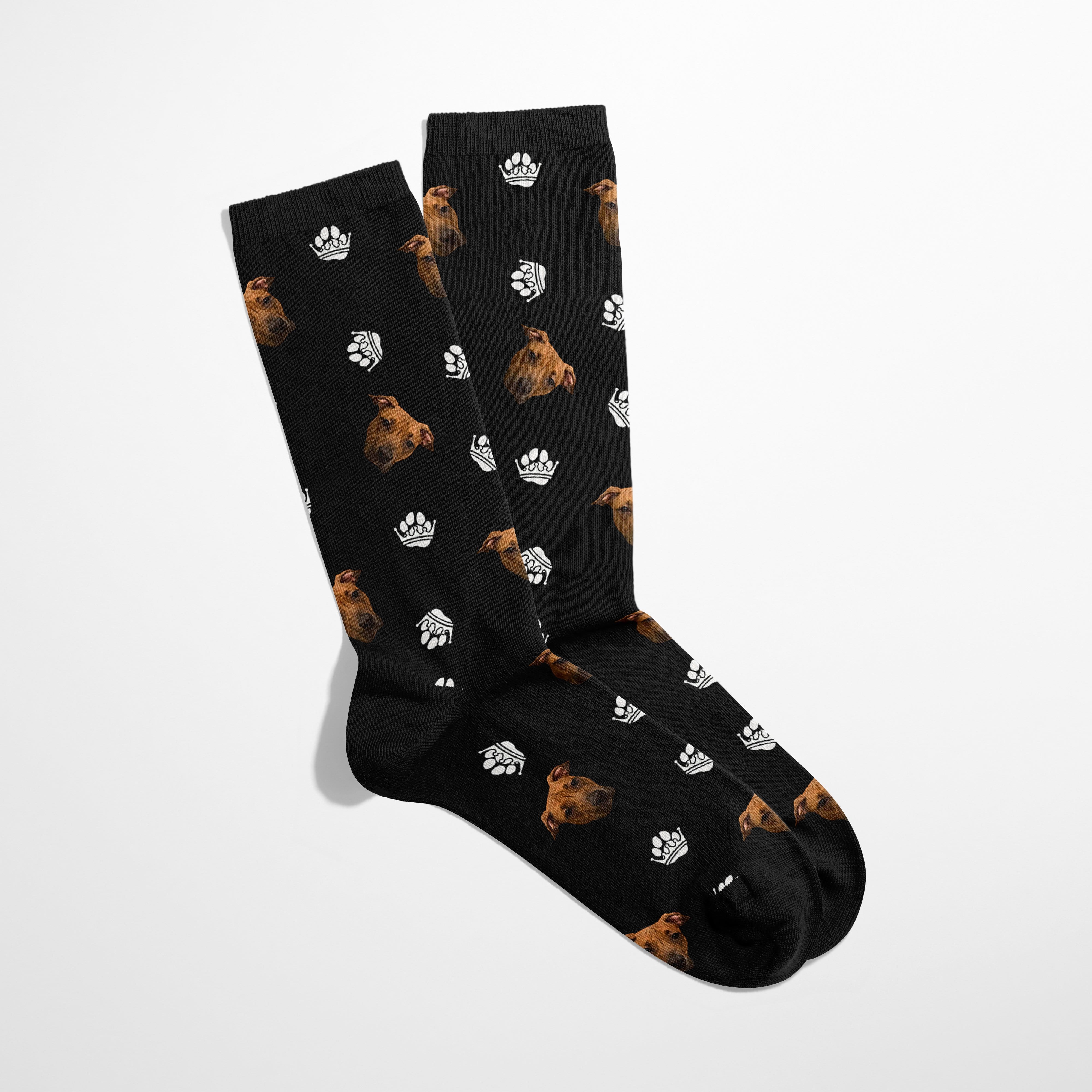 Crown and Paw Custom Face Socks