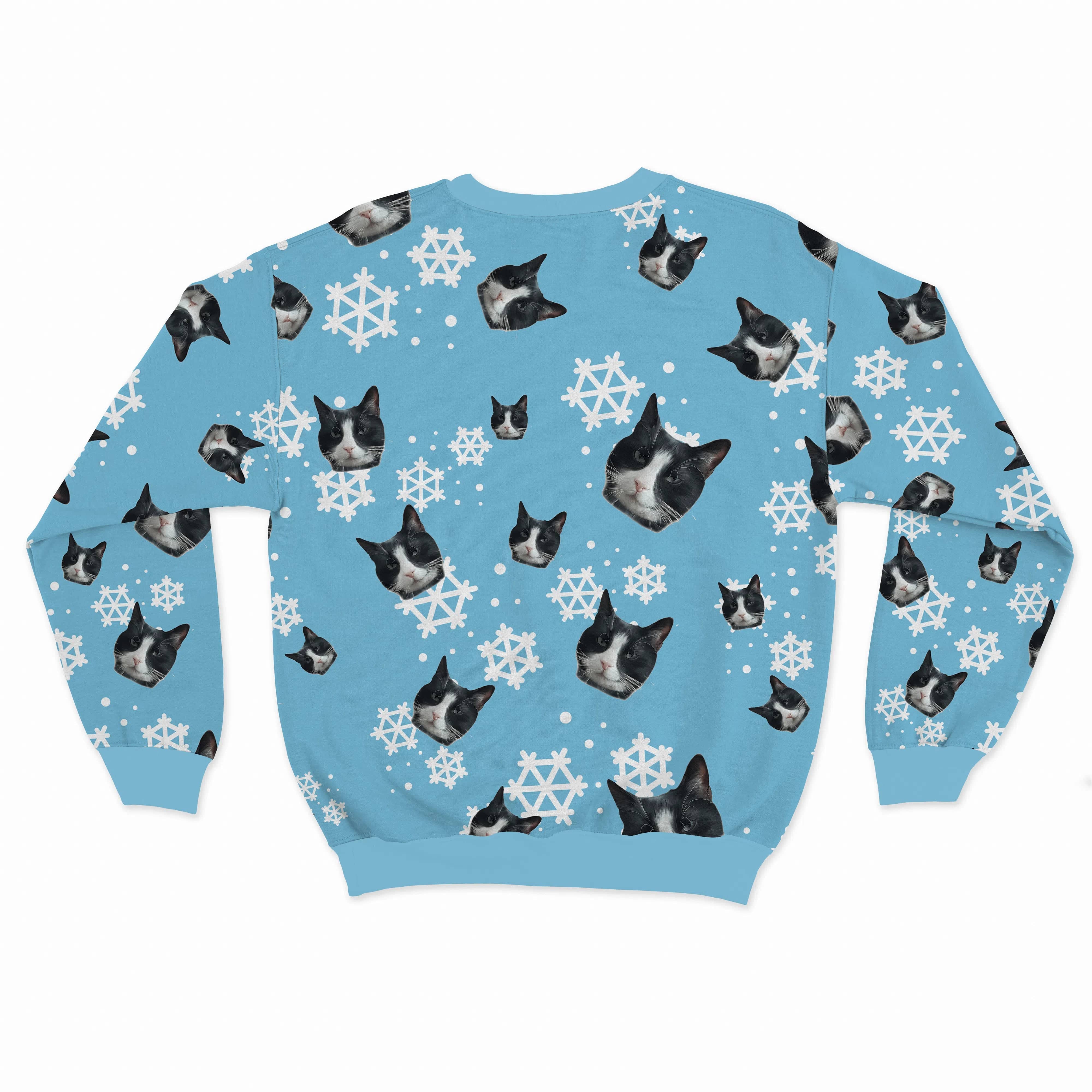 Christmas Bundle: Pet Face Pattern Christmas Sweatshirt and Socks (Save $30)