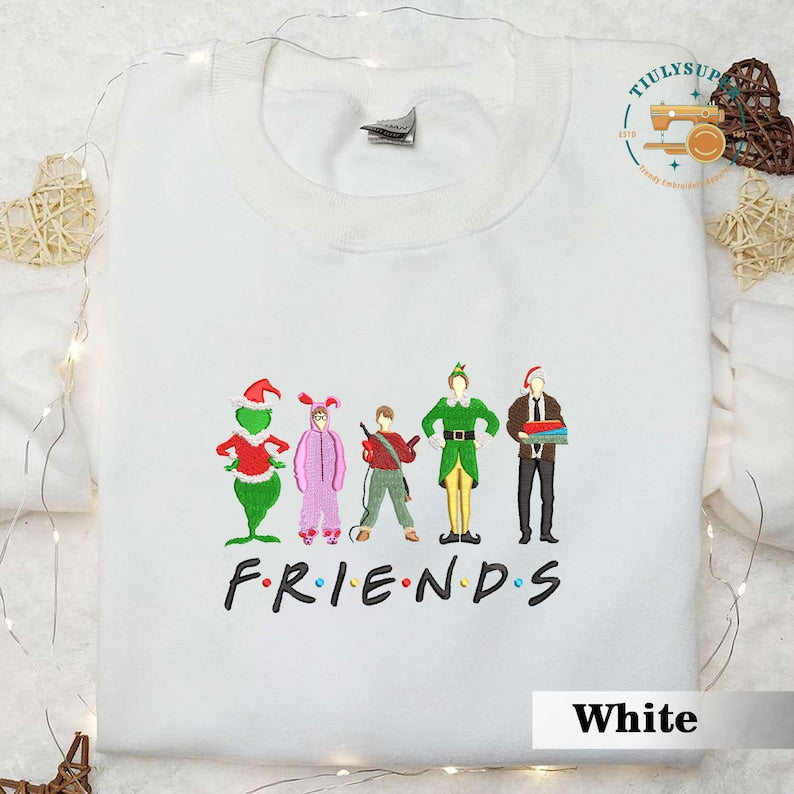 Christmas Friends Embroidered Shirt