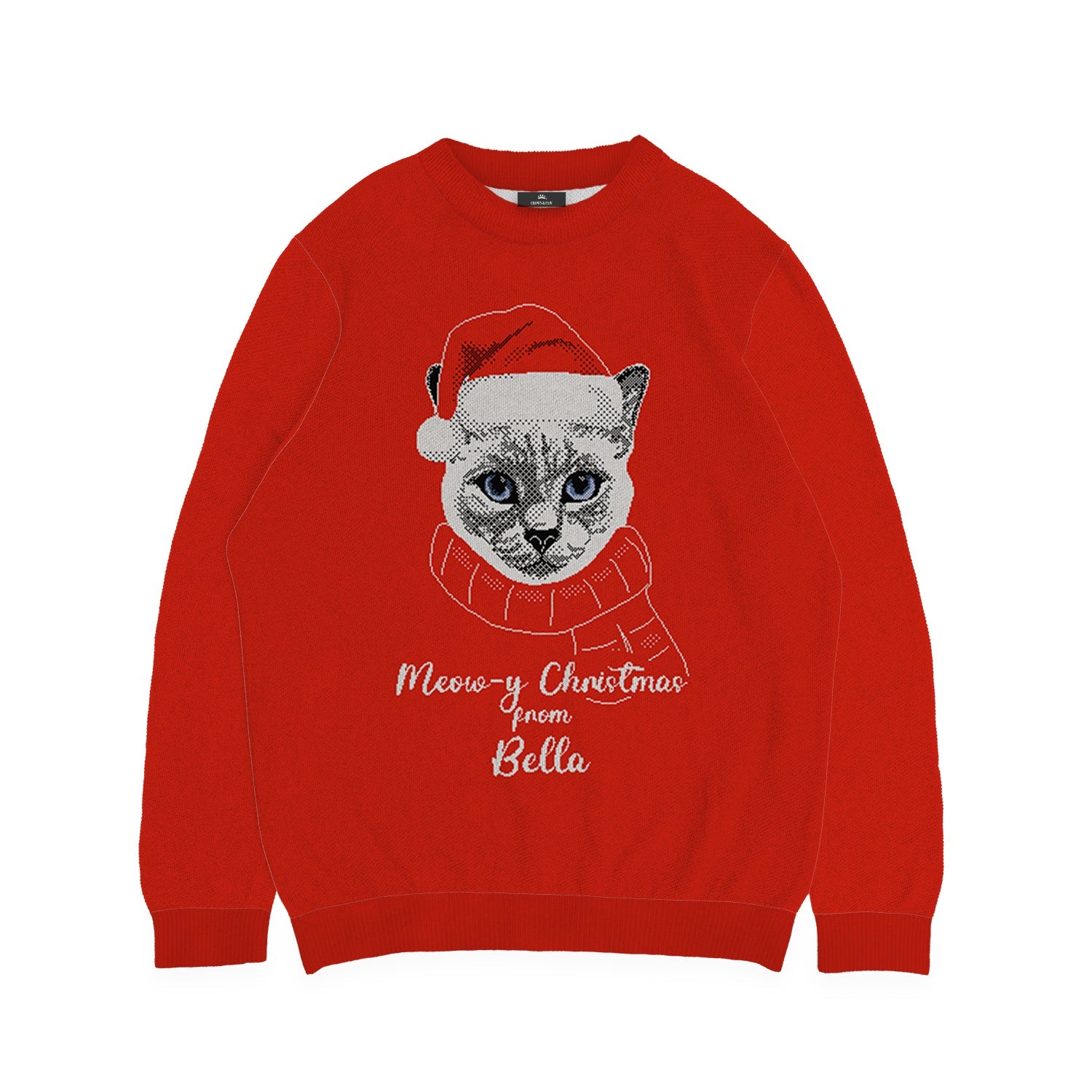 Meowy Christmas Custom Cat Sweater - Custom Christmas Knitwear