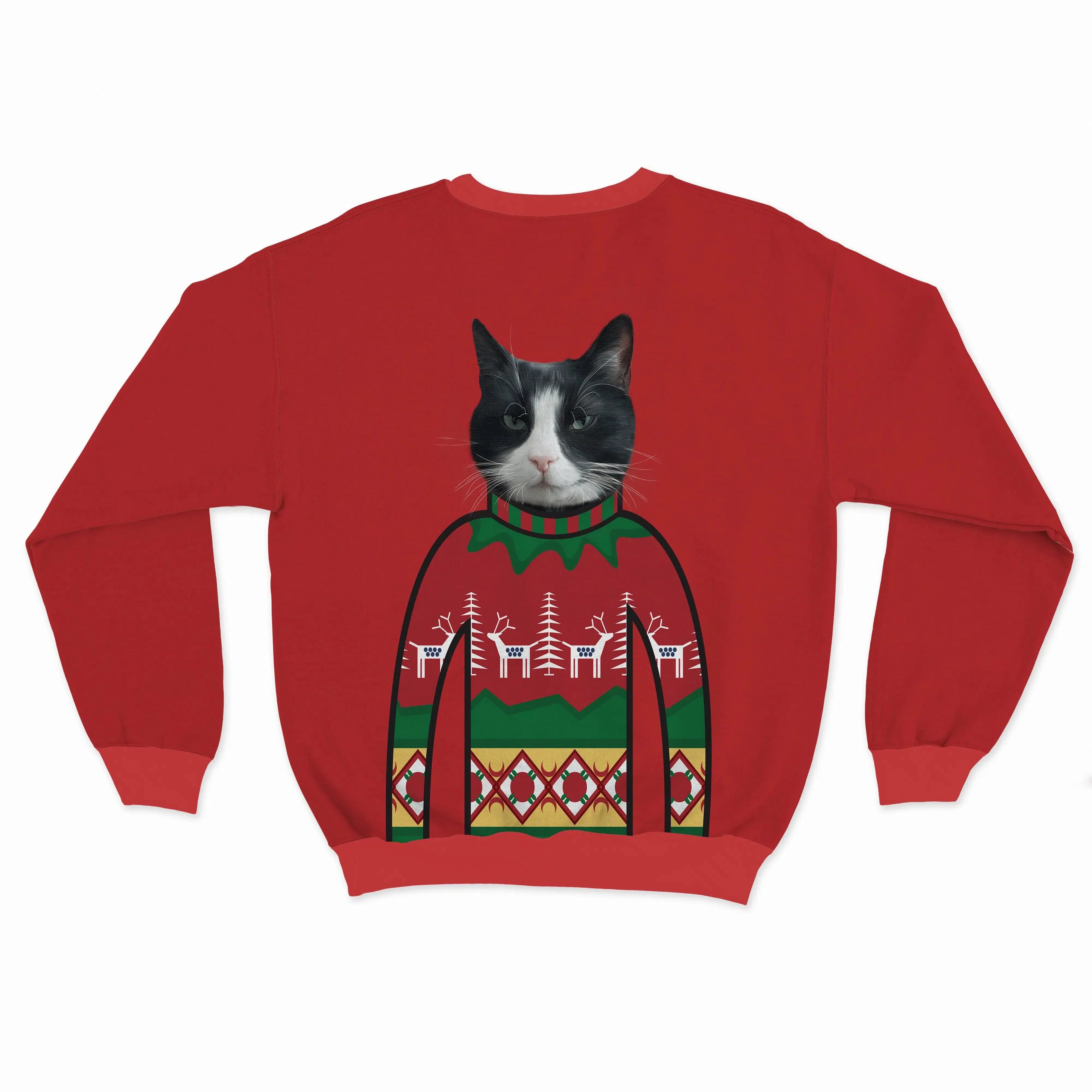 Custom Pet Face Christmas Sweatshirt