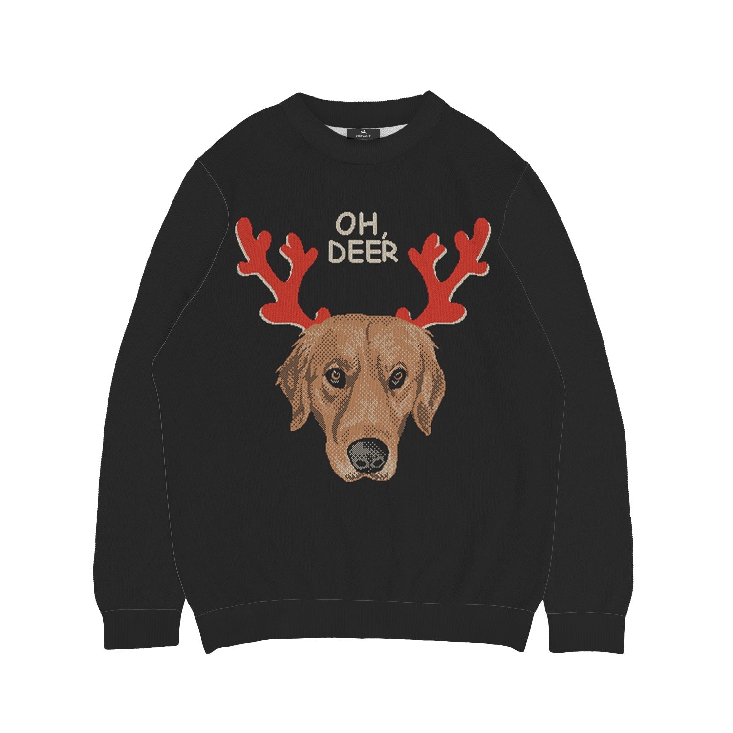 Oh Deer Pet Face Sweater - Custom Christmas Knitwear