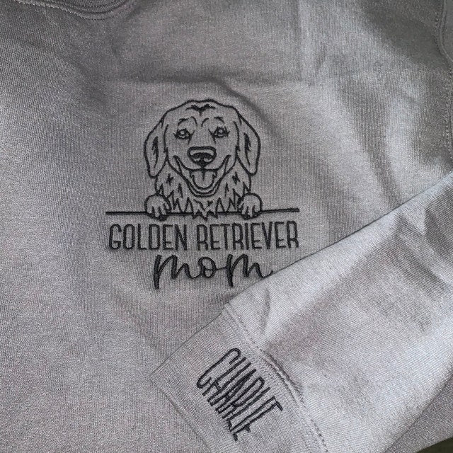 HOT SALE❗❗Embroidered Pet Outline Sweatshirt Hoodie With Pet Names Gift For Dog Mom Pet Lovers