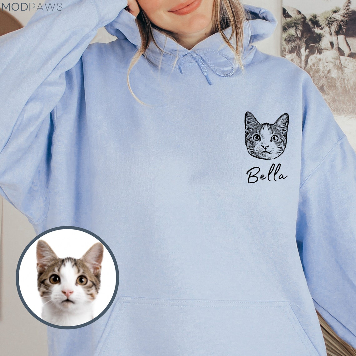 Personalized Pet Face and Name Sweatshirt Gift for Pet Lovers