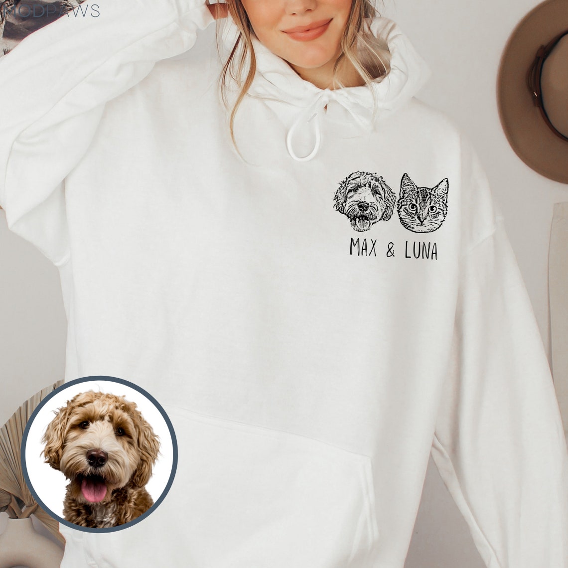 Personalized Pet Face and Name Sweatshirt Gift for Pet Lovers