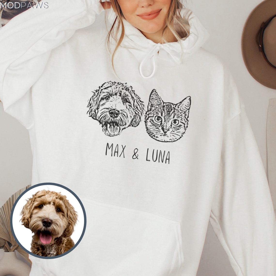 Personalized Pet Face and Name Sweatshirt Gift for Pet Lovers