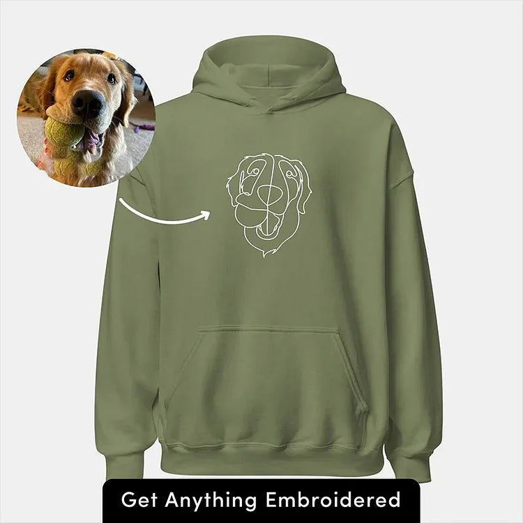 HOT SALE!! Personalized Embroidered Pet Outline Hoodie Gift Ideas For Pet Lovers