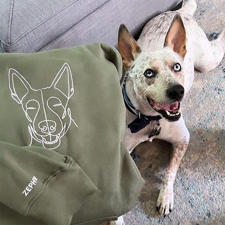 HOT SALE!! Personalized Embroidered Pet Outline Hoodie Gift Ideas For Pet Lovers