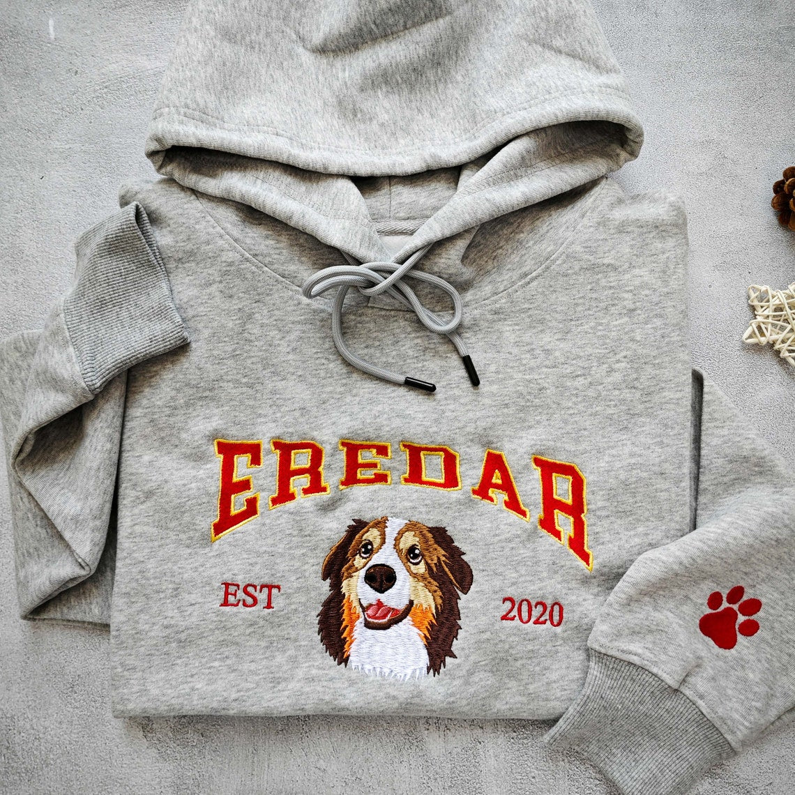 Personalized Embroidered Pet Face and Name Est Sweatshirt for Pet Lovers