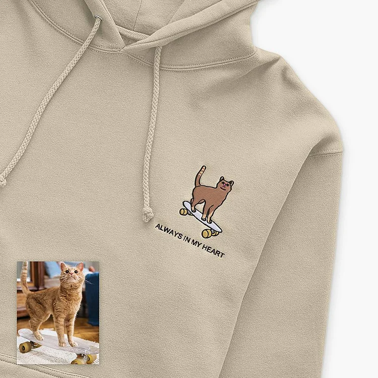 Personalized Embroidered Pet and Me Photo Sweatshirt Gift for Pet Lovers