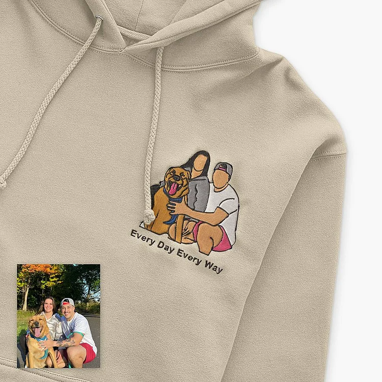 Personalized Embroidered Pet and Me Photo Sweatshirt Gift for Pet Lovers