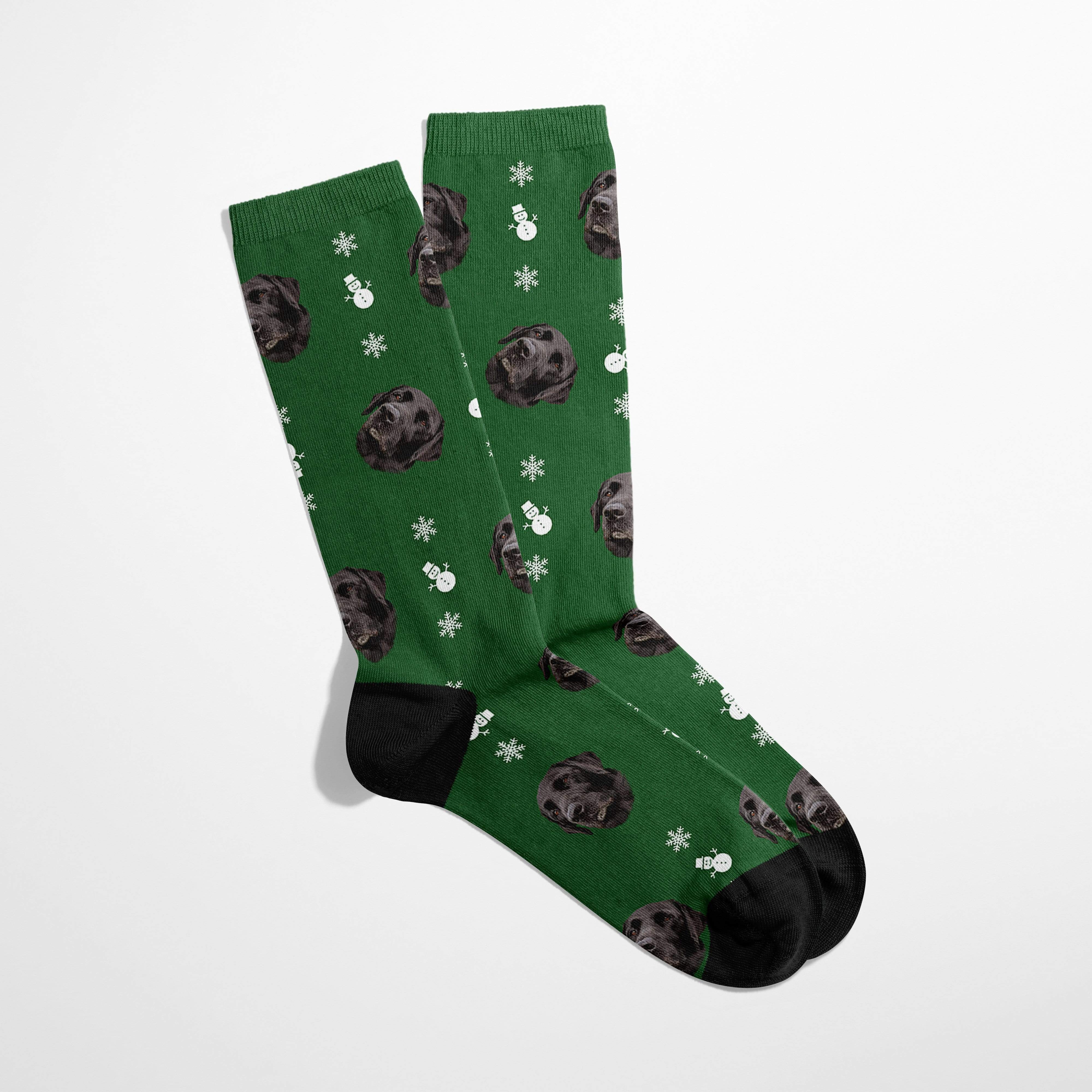 Christmas Bundle: Pet Face Pattern Christmas Sweatshirt and Socks (Save $30)