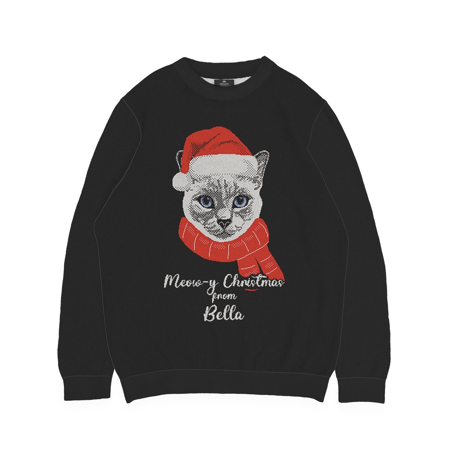 Meowy Christmas Custom Cat Sweater - Custom Christmas Knitwear