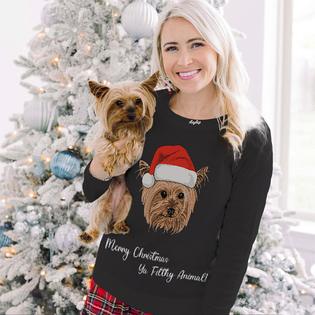 Merry Christmas Ya Filthy Animal Sweater - Custom Christmas Knitwear