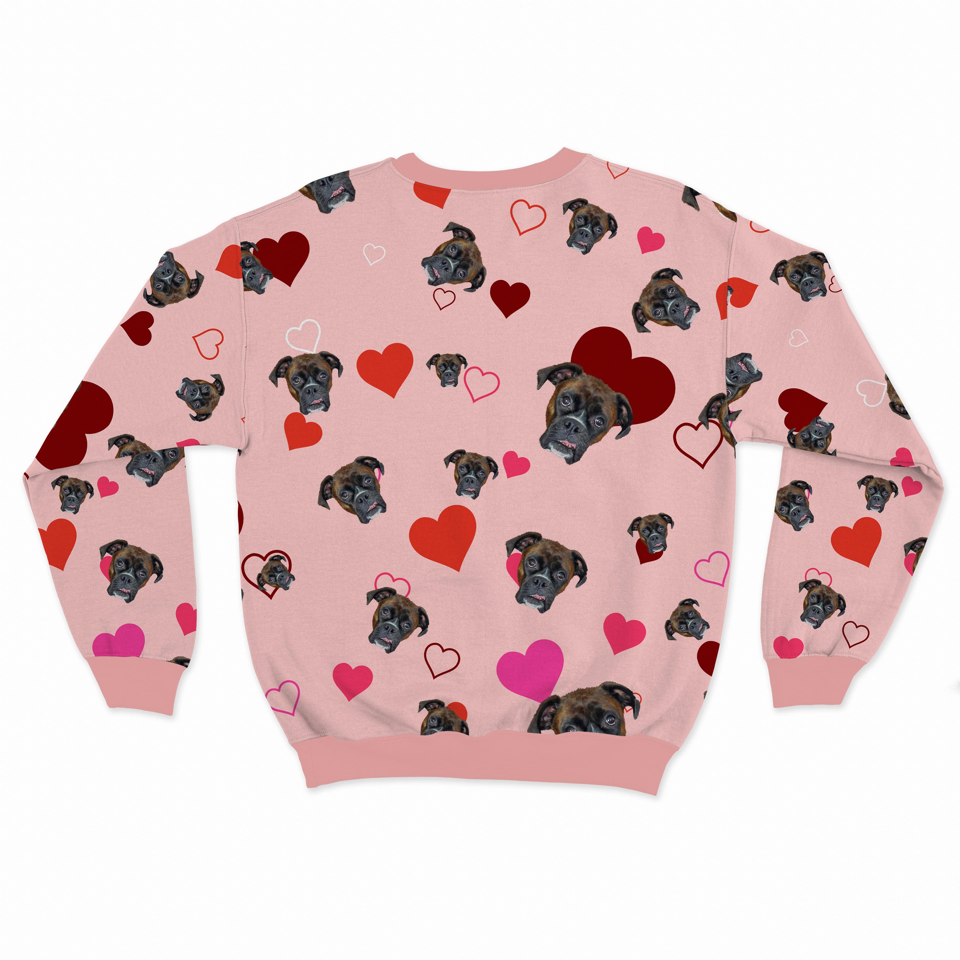 Pet Face Pattern Valentines Sweatshirt