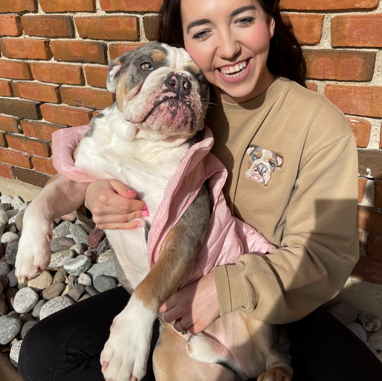 Custom Embroidered Pet Portrait Sweatshirt Gift for Pet Lovers