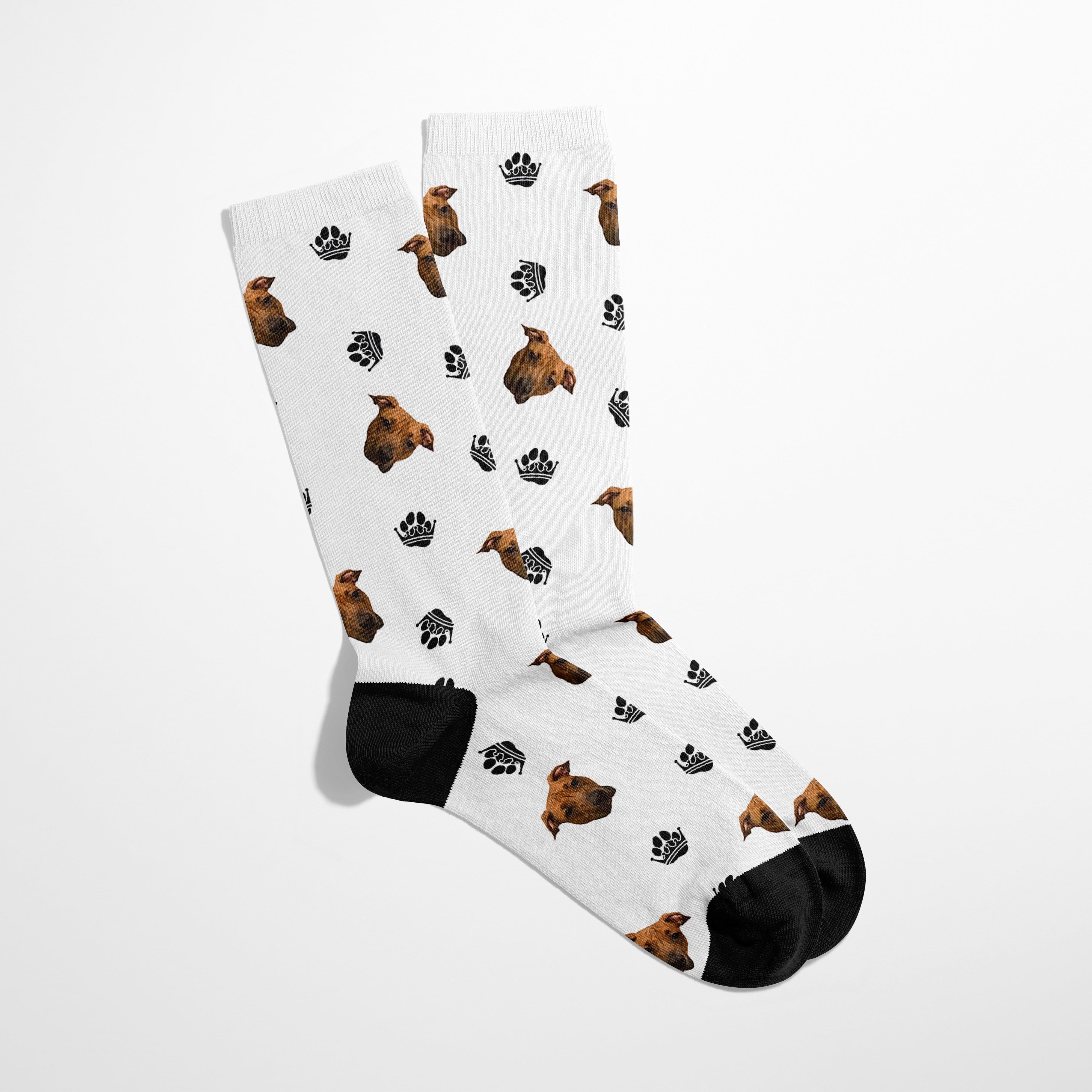 Crown and Paw Custom Face Socks