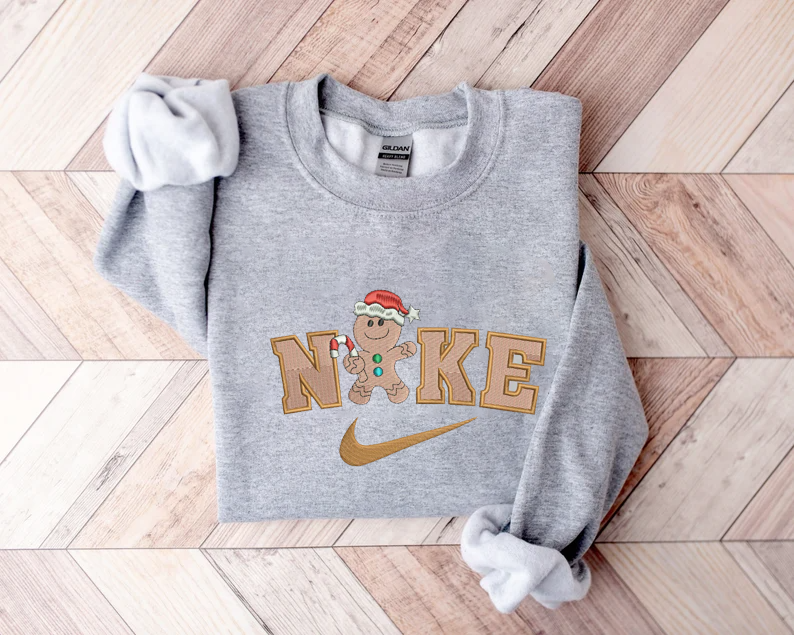 Gingerbread Christmas Embroidered Sweatshirt