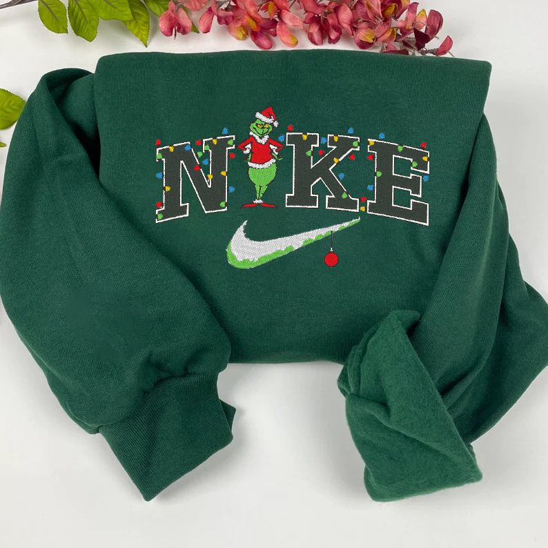 Grinch Xmas Snow Embroidered Sweatshirt