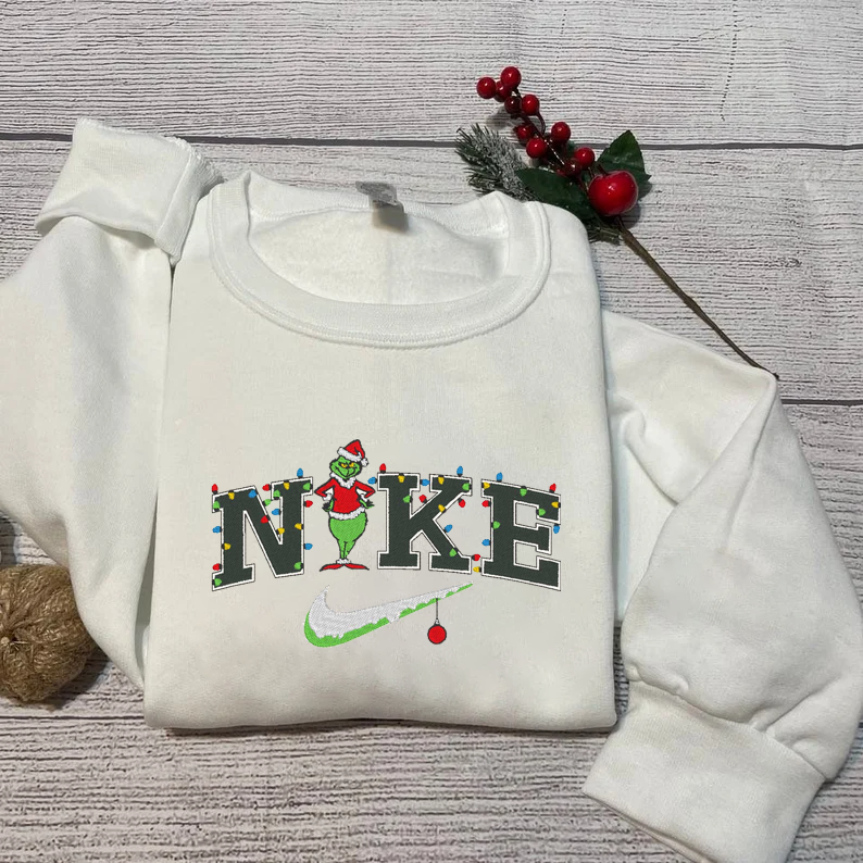 Grinch Xmas Snow Embroidered Sweatshirt