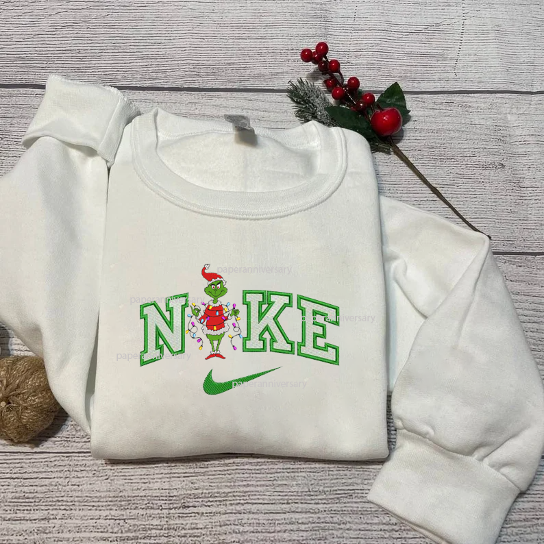 Vintage Grinch Christmas Embroidered Sweatshirt