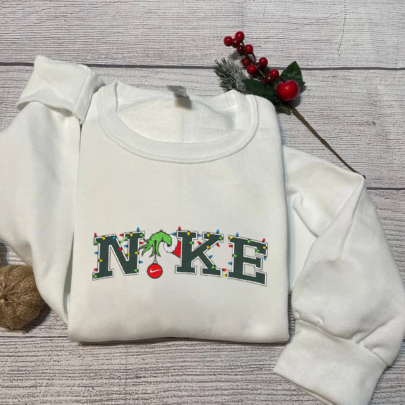 Christmas Grinch Embroidered Sweatshirt