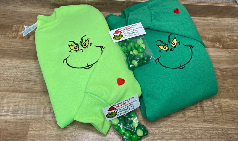 Grinch Face Embroidered Shirt