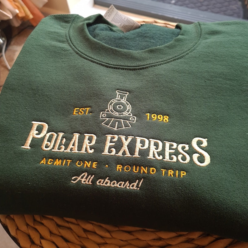 Polar Express Christmas Embroidered Shirt