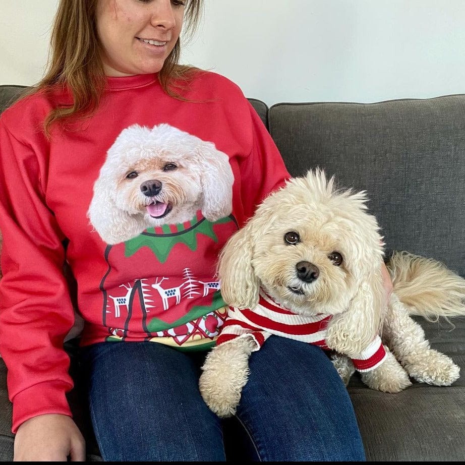 Custom Pet Face Christmas Sweatshirt