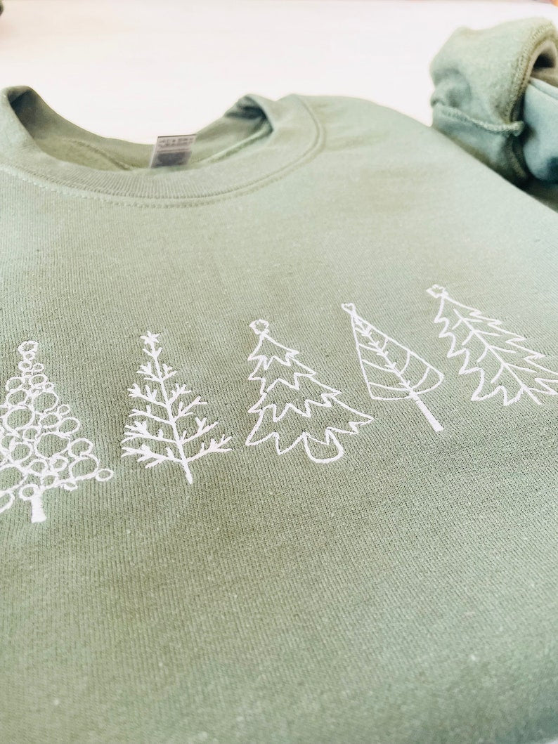 Christmas Tree Embroidered Sweatshirt, Christmas Sweatshirt, Embroidered Christmas Sweatshirt, Christmas Embroidery Sweatshirt,