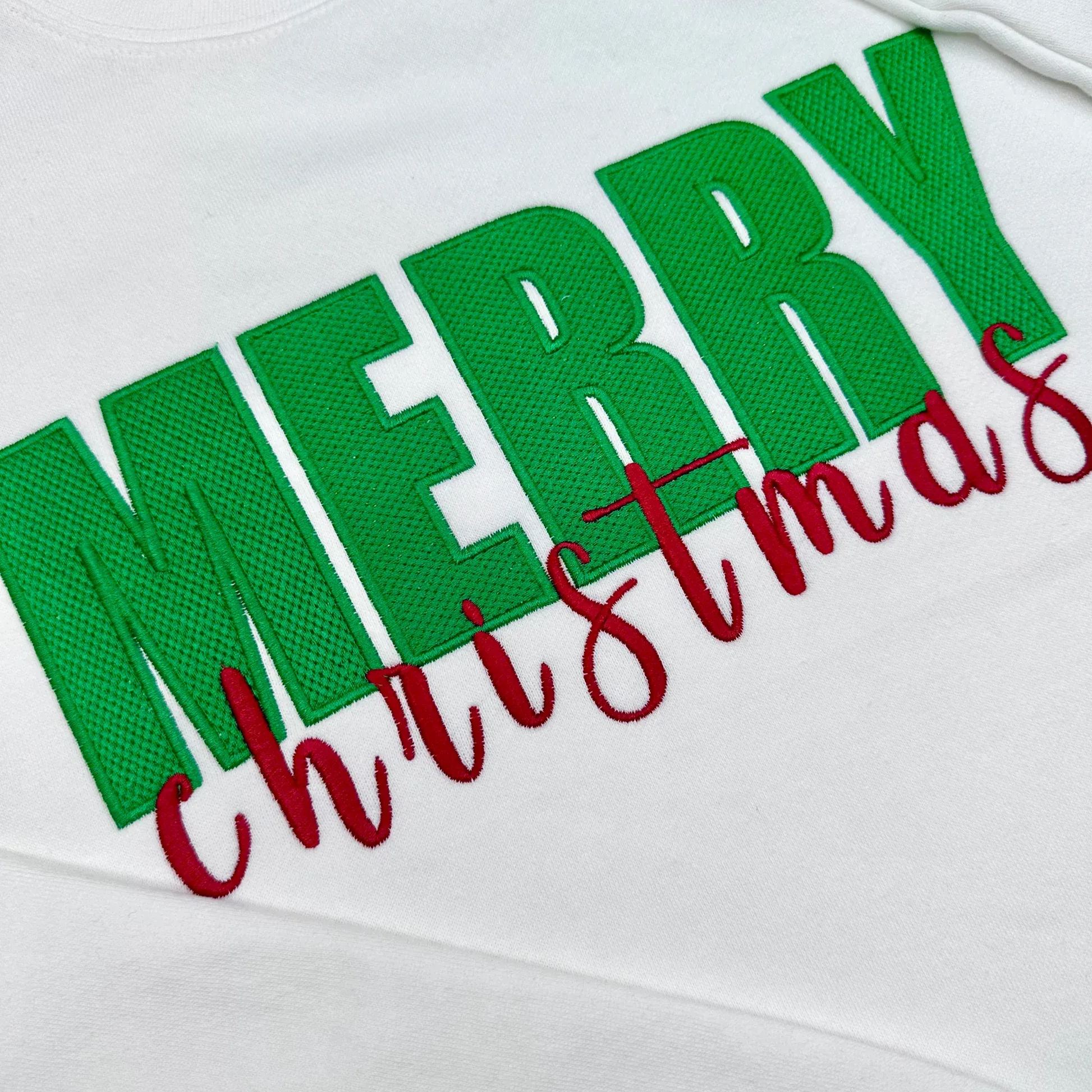 Merry Christmas Side Christmas Tree Sweatshirt