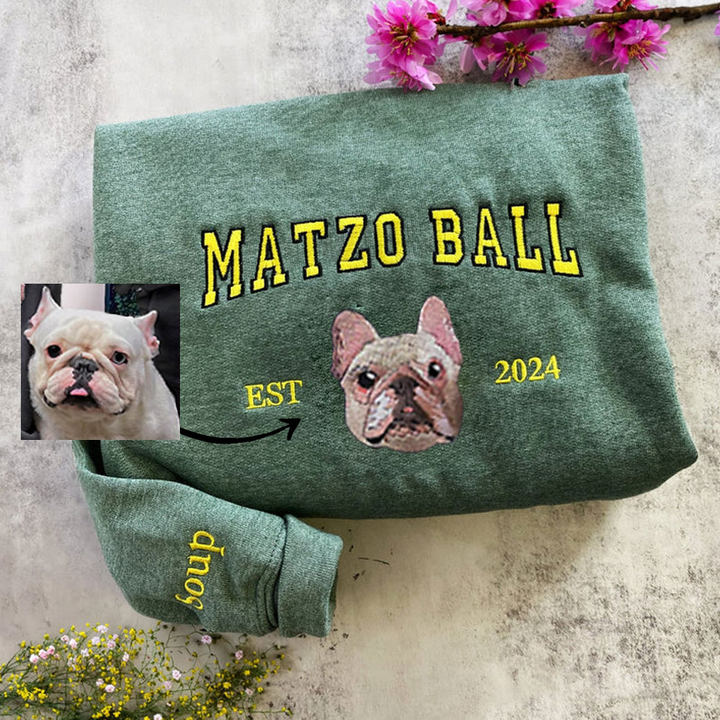 Personalized Embroidered Pet Face and Name Est Sweatshirt for Pet Lovers