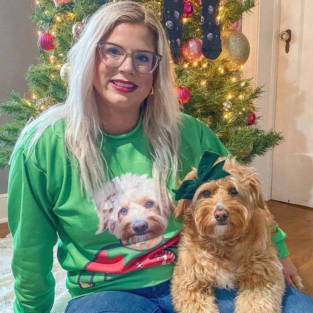 Custom Pet Face Christmas Sweatshirt