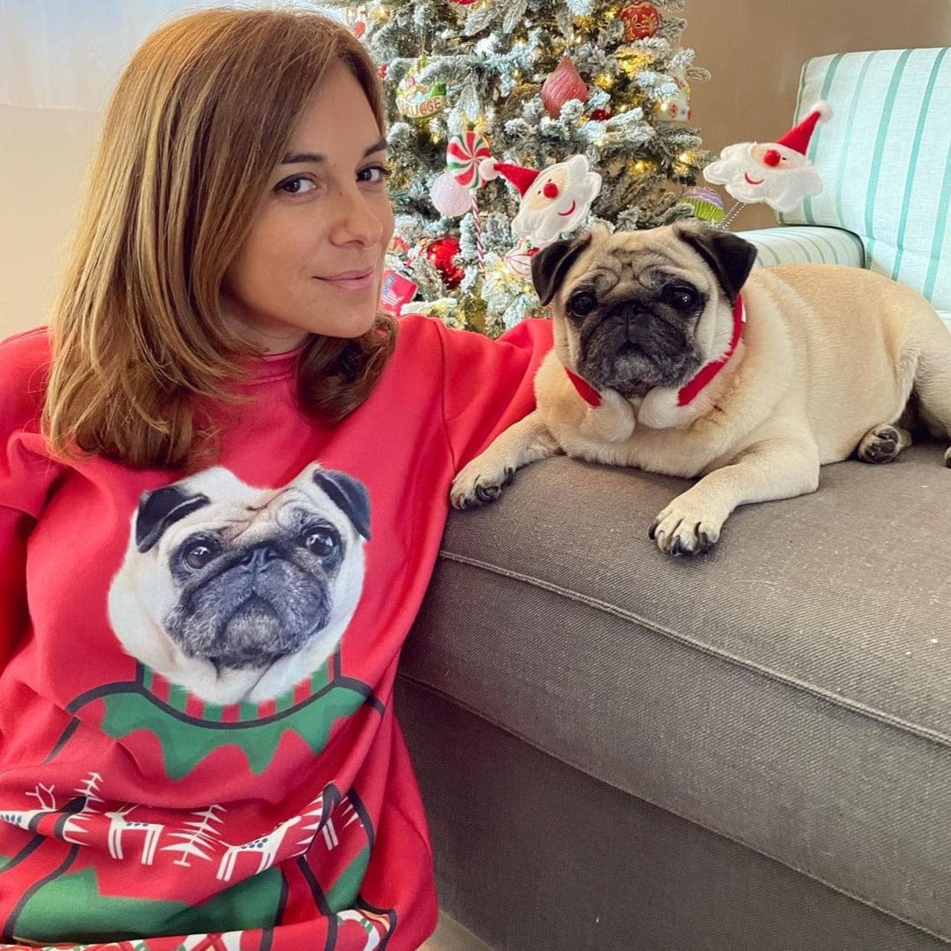 Custom Pet Face Christmas Sweatshirt