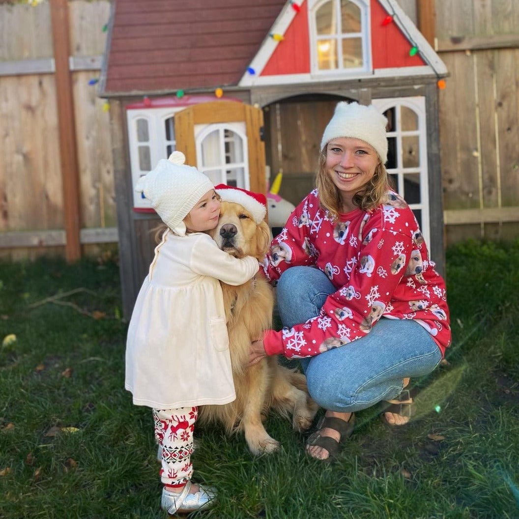 Pet Face Pattern Christmas Sweatshirt