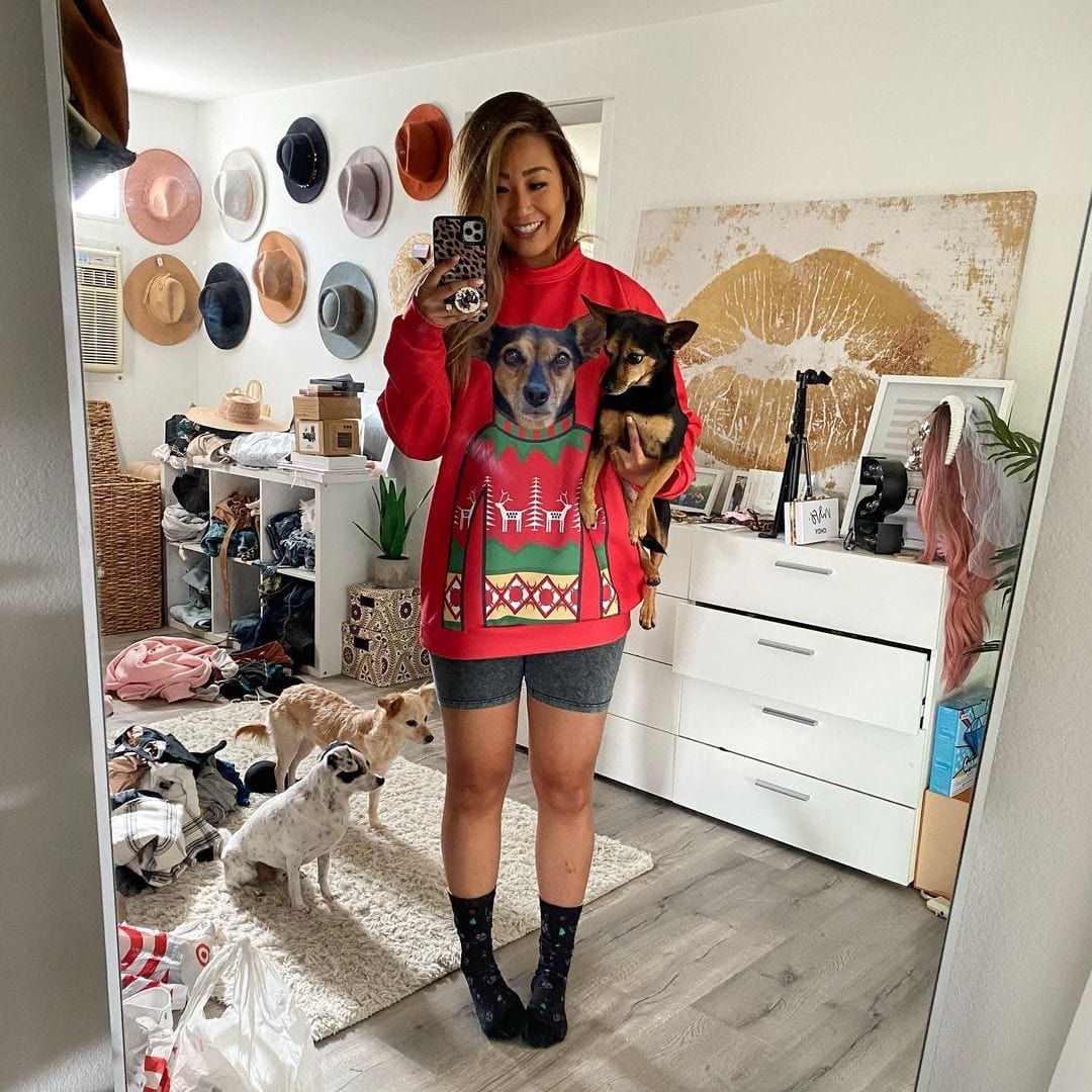 Custom Pet Face Christmas Sweatshirt