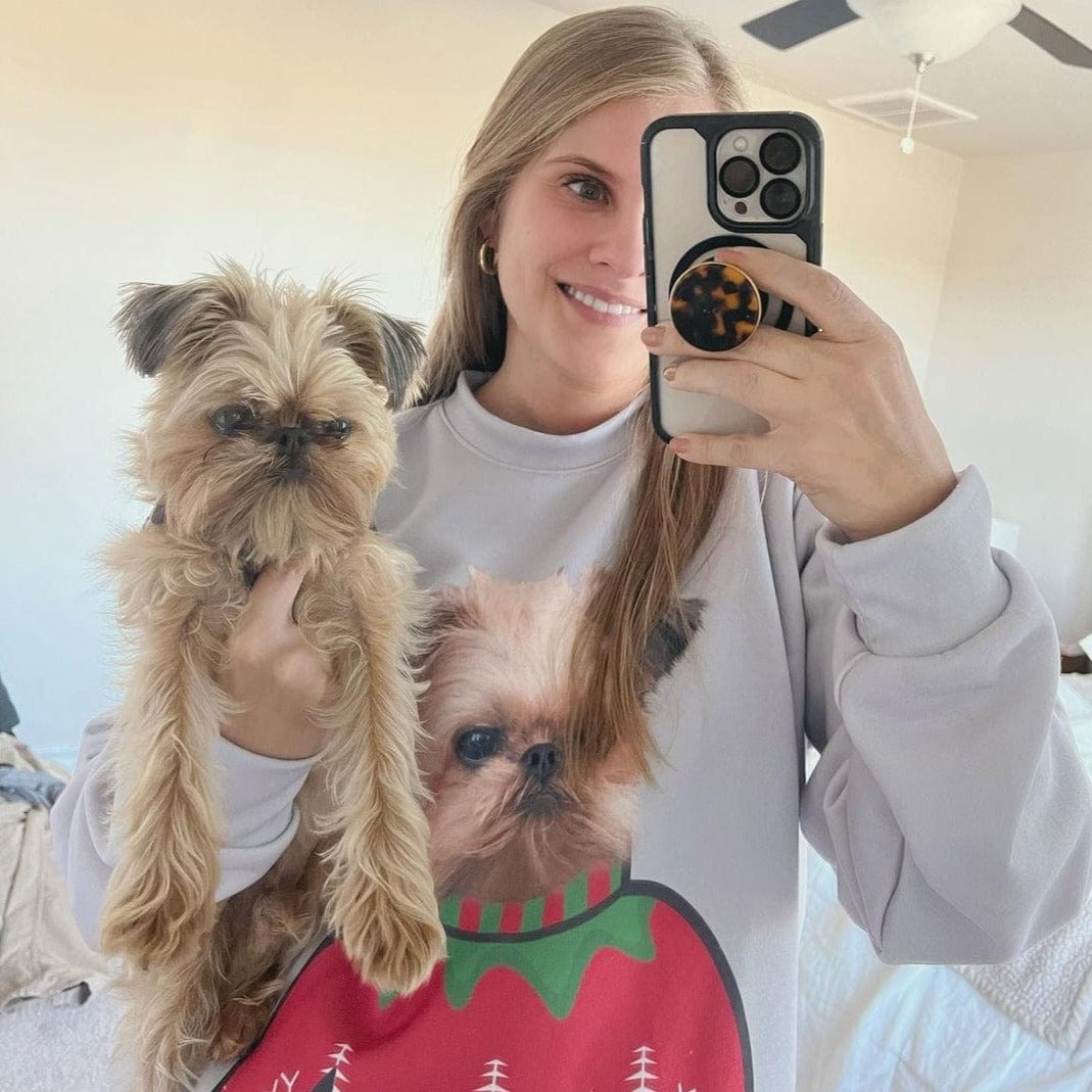 Custom Pet Face Christmas Sweatshirt