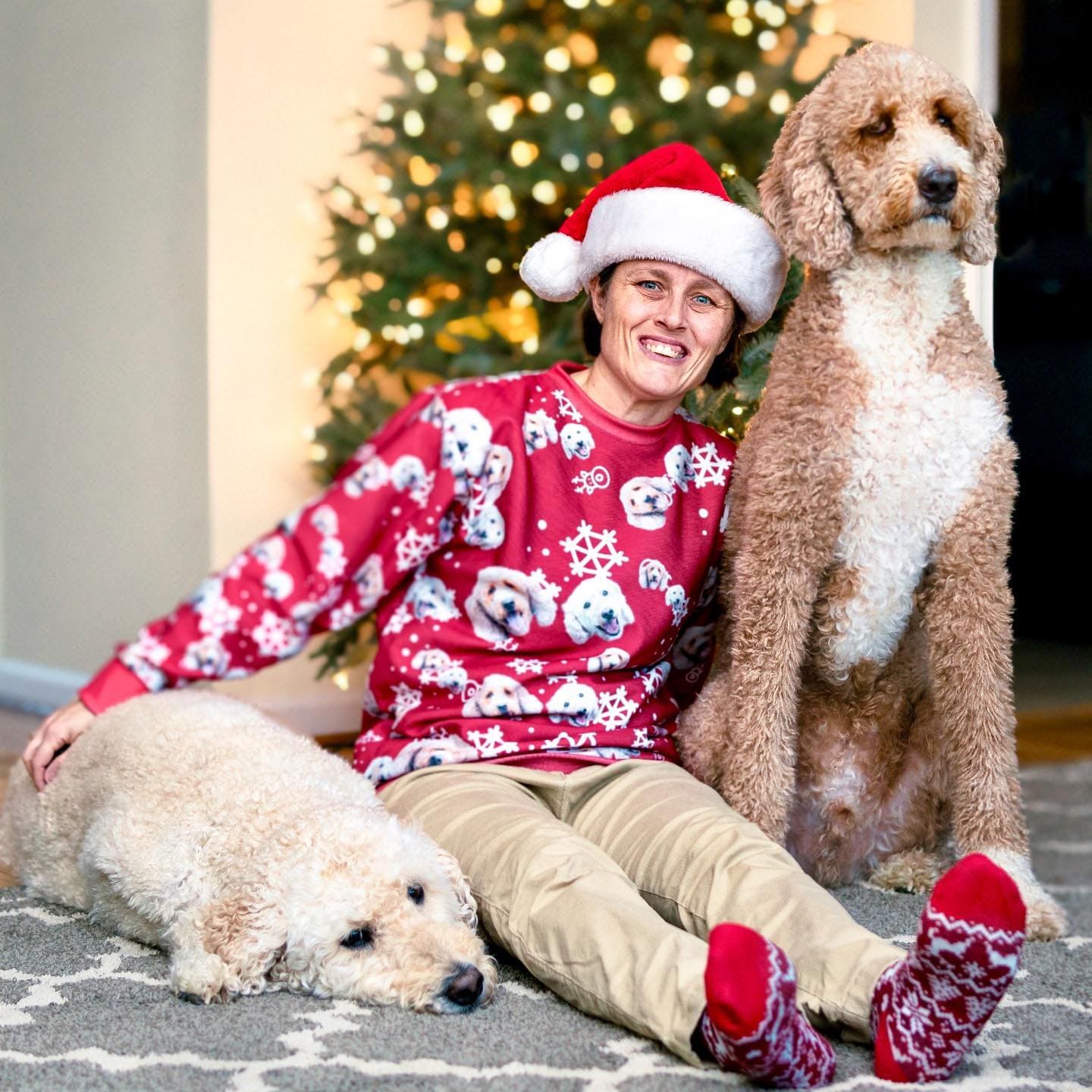 Pet Face Pattern Christmas Sweatshirt